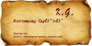 Korompay Győző névjegykártya